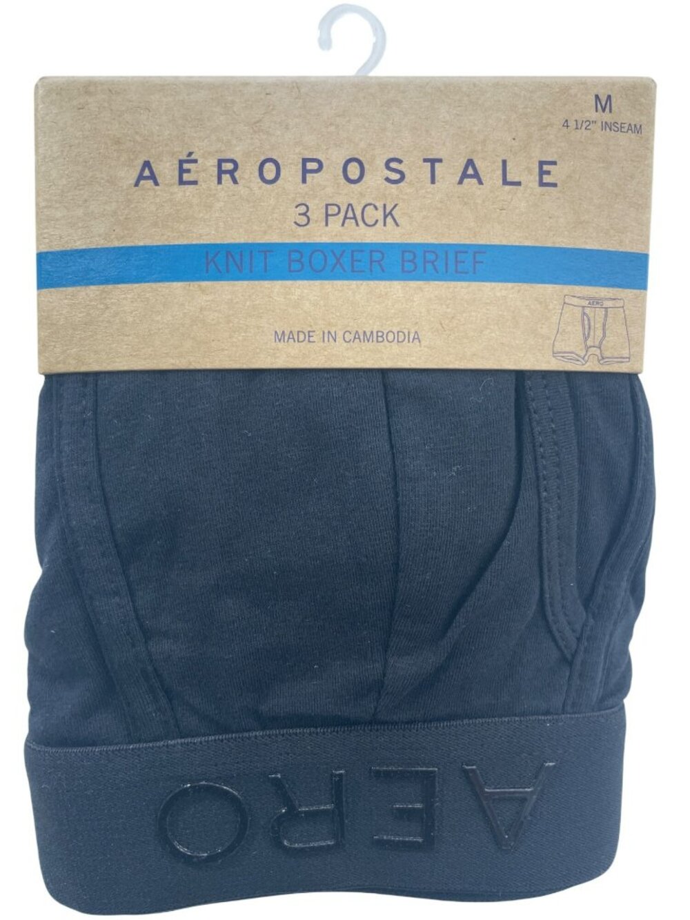 Aeropostale 3 Pack Knit Boxer Briefs 4.5" Inseam Cotton Men's Size Medium $50NWT